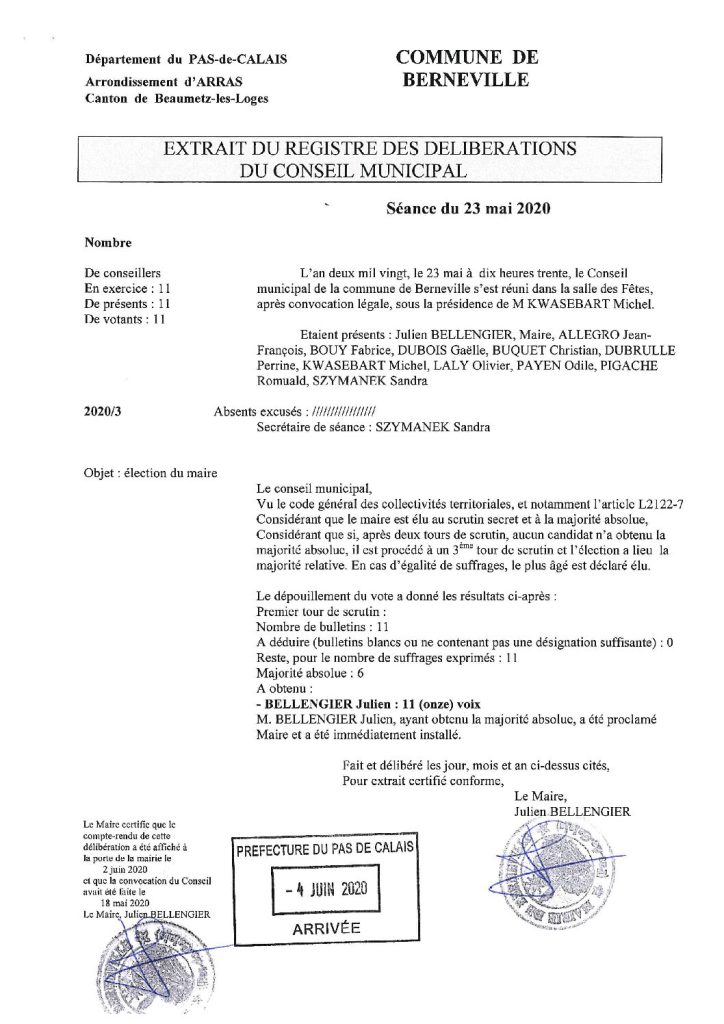 Délibération n°3 du 23 mai 2020