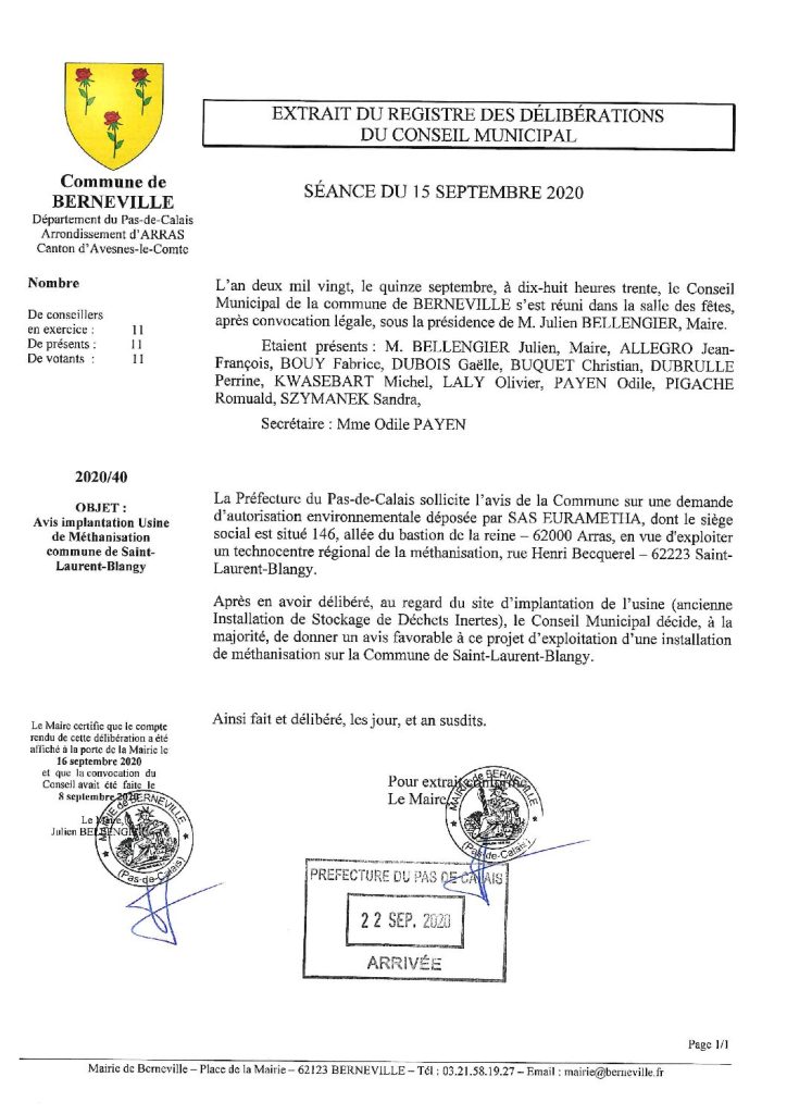 Délibération n°40 du 15 septembre 2020