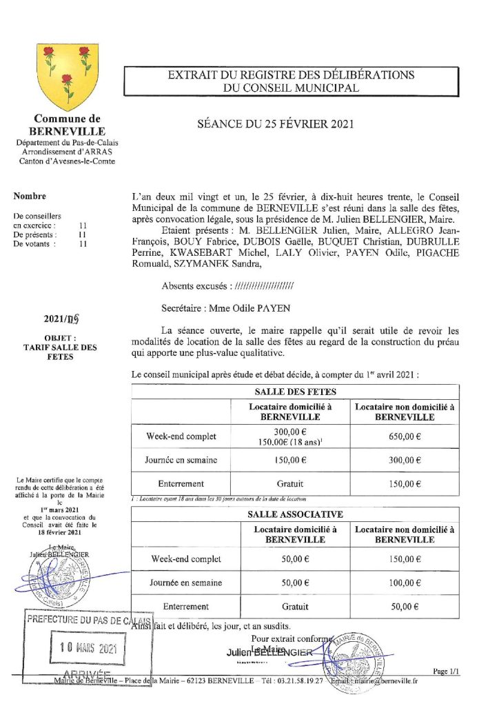 Délibération n°9 du 25 février 2021