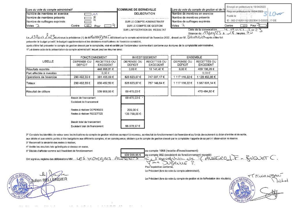 Délibération n°17 du 13 avril 2023