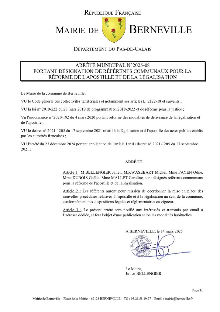Arrêté municipal n°2025-08 du 14 mars 2025