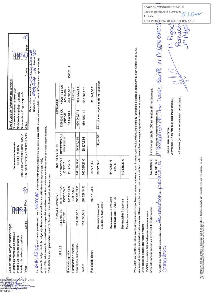 Délibération n°2026-17 du 16 avril 2026